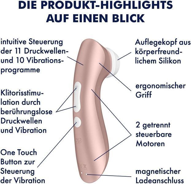 Вакуумний кліторальний стимулятор Satisfyer Pro 2+ Vibration 594154 фото