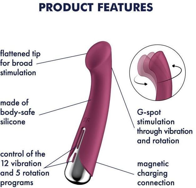 Вибратор Satisfyer Spinning G-Spot 1 Red 1329885 фото
