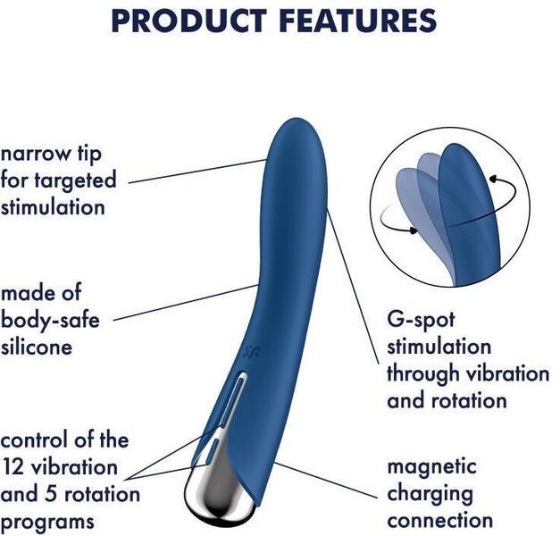 Вибратор Satisfyer Spinning Vibe 1 Blue 1329887 фото