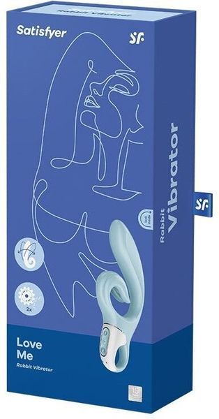 Вибратор-кролик Satisfyer Love Me Blue, гибкий, отросток с тройным кончиком 1104712 фото
