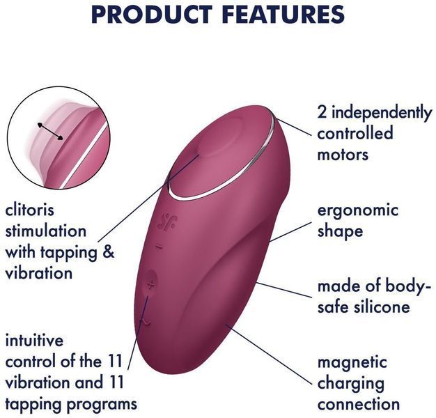 Вибратор Satisfyer Tap & Climax 1 Red 1354395 фото