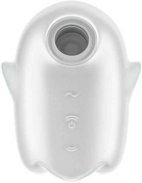 Вакуумний кліторальний стимулятор із вібрацією Satisfyer Glowing Ghost White 1329860 фото