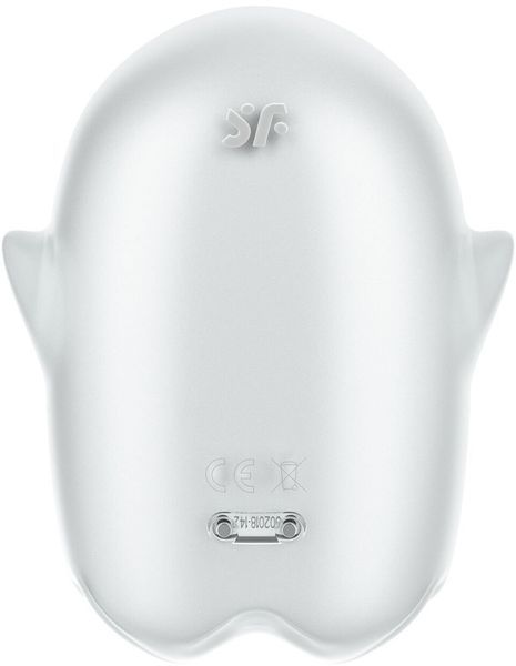 Вакуумний кліторальний стимулятор із вібрацією Satisfyer Glowing Ghost White 1329860 фото