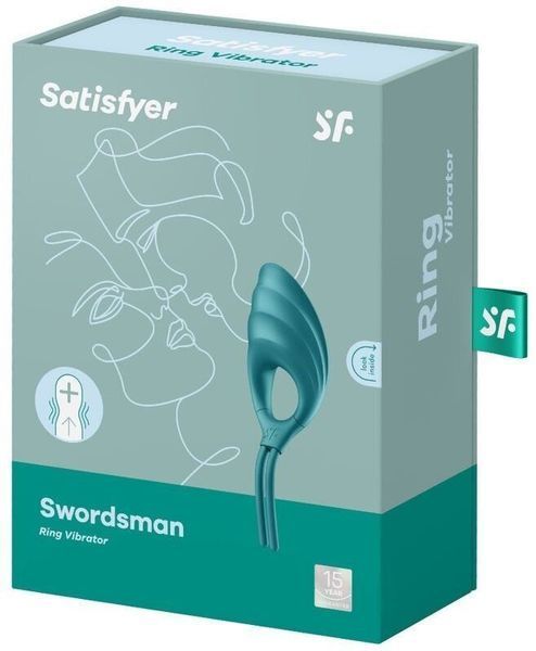 Ерекційне віброкільце лассо Satisfyer Swordsman Green 1005416 фото