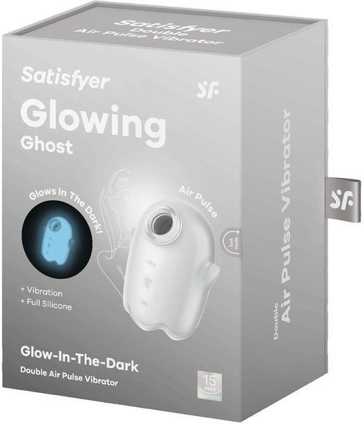 Вакуумний кліторальний стимулятор із вібрацією Satisfyer Glowing Ghost White 1329860 фото