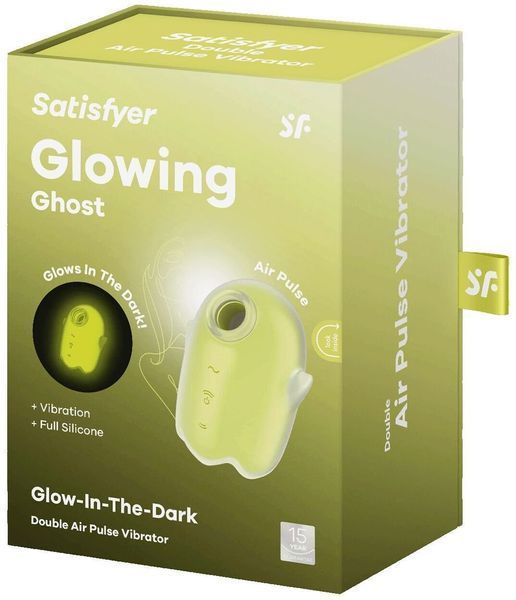 Вакуумний кліторальний стимулятор із вібрацією Satisfyer Glowing Ghost Yellow 1329861 фото