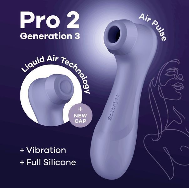 Вакуумний кліторальний стимулятор Satisfyer Pro 2 Generation 3 with Liquid Air Lilac 1176184 фото