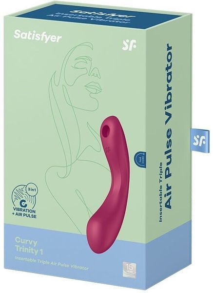 Вакуумный стимулятор с вибрацией Satisfyer Curvy Trinity 1 Red 1176186 фото