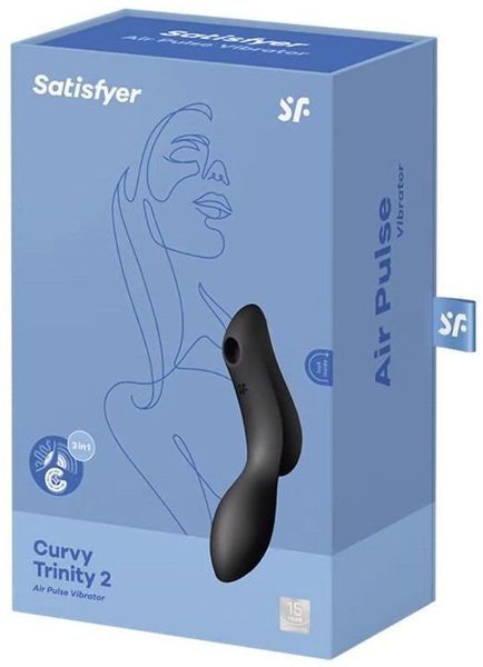 Вакуумный стимулятор с вибрацией Satisfyer Curvy Trinity 2 Black 939610 фото