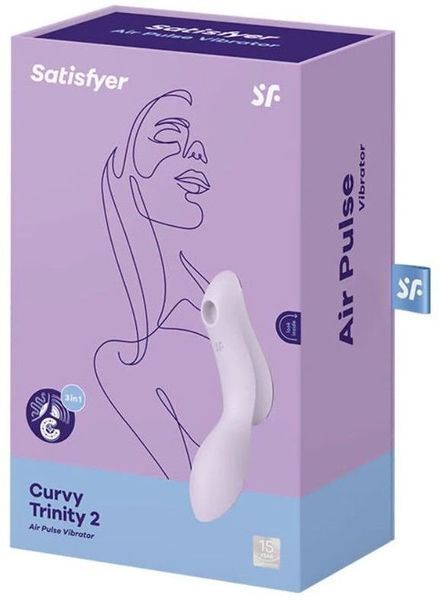 Вакуумний стимулятор із вібрацією Satisfyer Curvy Trinity 2 Violet 939611 фото