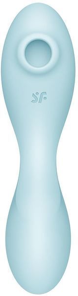 Вакуумний стимулятор із вібрацією Satisfyer Curvy Trinity 5+ (Blue) 1017553 фото