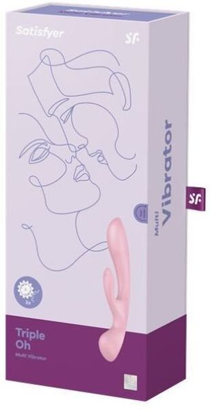 Двосторонній вібратор-кролик Satisfyer Triple Oh Pink, 3 мотори, руків&rsquo;я-масажер 1104717 фото