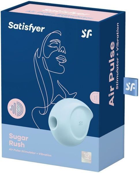 Вакуумний кліторальний стимулятор із вібрацією Satisfyer Sugar Rush Blue 939605 фото