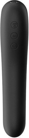 Вакуумний стимулятор із вібрацією Satisfyer Dual Kiss Black 939614 фото