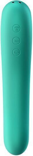 Вакуумний стимулятор із вібрацією Satisfyer Dual Kiss Green 939615 фото