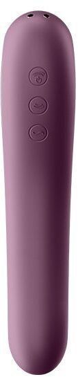 Вакуумний стимулятор із вібрацією Satisfyer Dual Kiss Wine Red 939616 фото
