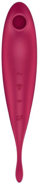 Смарт-вібратор для клітора з вакуумною стимуляцією Satisfyer Twirling Pro+ dark red 1131366 фото