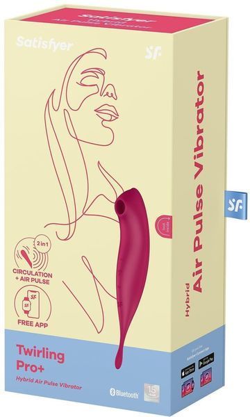 Смарт-вібратор для клітора з вакуумною стимуляцією Satisfyer Twirling Pro+ dark red 1131366 фото
