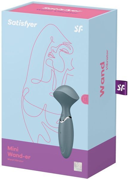 Вібромасажер Satisfyer Mini Wand-er Grey 1104724 фото