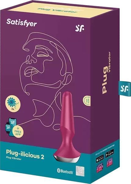 Анальная смарт-пробка Satisfyer Plug-ilicious 2 (малиновая) 857265 фото