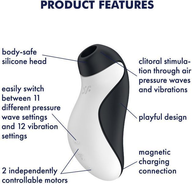 Вакуумний стимулятор для клітора з вібрацією Satisfyer Orca 1138210 фото