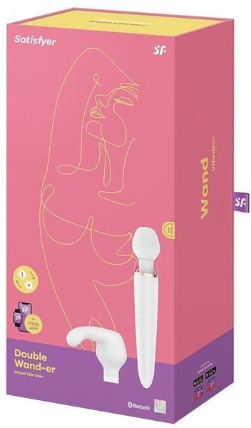 Смарт вибромассажер со сменной головкой Satisfyer Double Wand-er 943966 фото