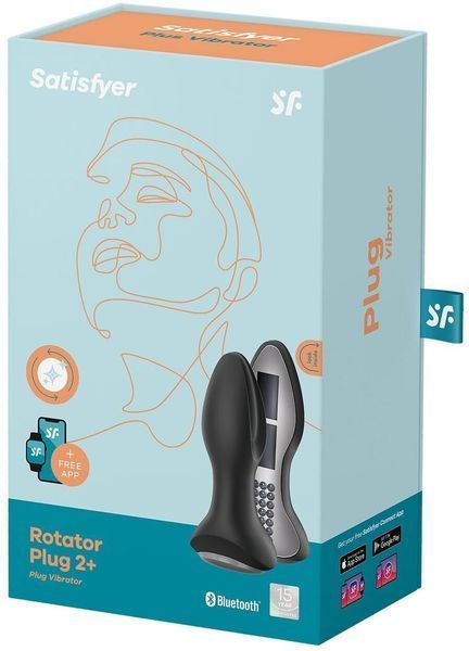 Анальна смарт вібропробка із перловим масажем Satisfyer Rotator Plug 2+ Black 979536 фото