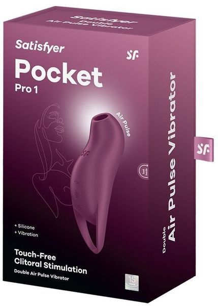 Вакуумный клиторальный стимулятор с вибрацией Satisfyer Pocket Pro 1 Purple 1354408 фото