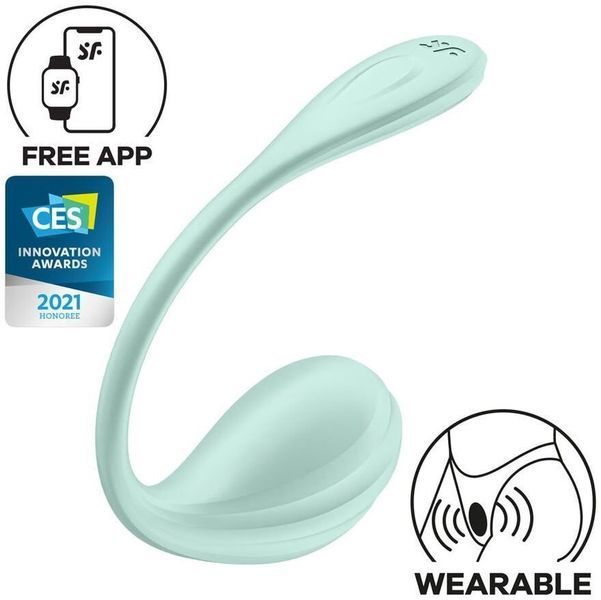 Виброяйцо Satisfyer Smooth Petal Connect App Mint 1354527 фото