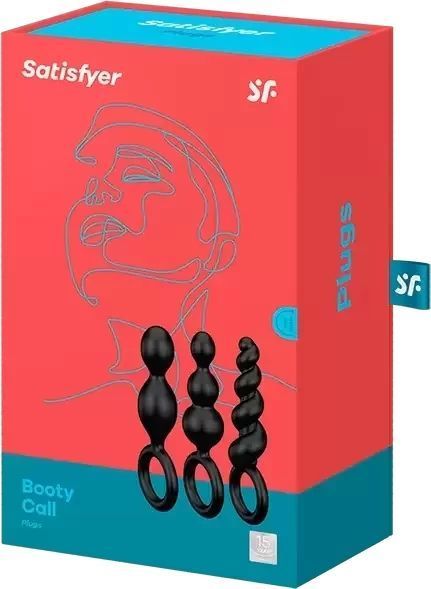 Набор анальных пробок Satisfyer Booty Call, 3 шт (черный) 838317 фото