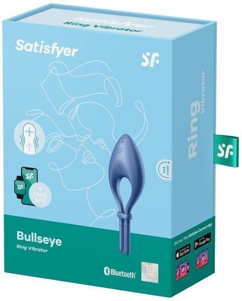 Эрекционное смарт виброкольцо лассо с регулировкой размера Satisfyer Bullseye Blue 943967 фото