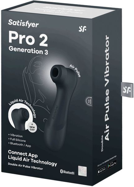 Вакуумний кліторальний стимулятор Satisfyer Pro 2 Generation 3 with Liquid Air Connect App Dark Grey 1176181 фото