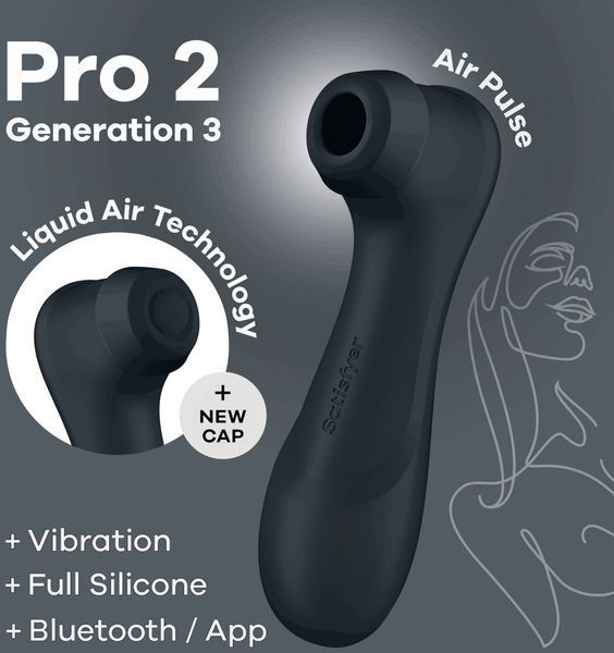 Вакуумний кліторальний стимулятор Satisfyer Pro 2 Generation 3 with Liquid Air Connect App Dark Grey 1176181 фото