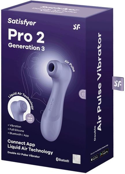 Вакуумний кліторальний стимулятор Satisfyer Pro 2 Generation 3 with Liquid Air Connect App Lilac 1176182 фото