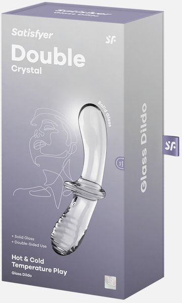 Стеклянный фаллоимитатор Satisfyer Double Crystal Clear 1247679 фото